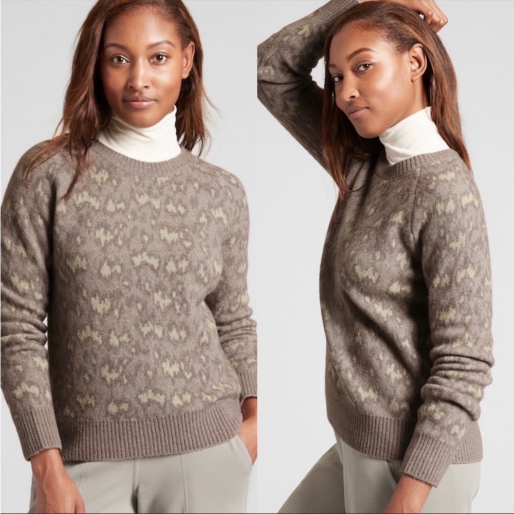 Athleta Hawthorn Textured Crew Sweater / Sahara Bluff Grey / SZ XL